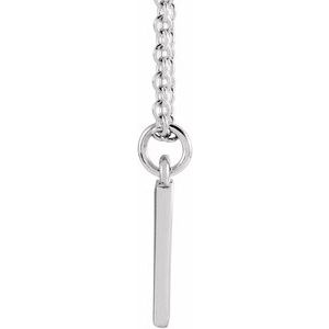 Sterling Silver 18 In Polished Initial Necklace