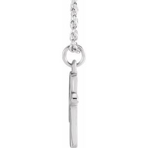14K White Gold 18 In Polished Initial Necklace