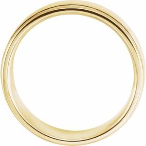 18K Yellow Gold Satin/Polished 6 Mm Polished Comfort-Fit Grooved Band With Satin Finish Size 7