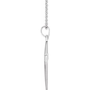 14K Yellow Or White Or Rose Gold 18 In Polished Cross Necklace