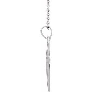 14K Yellow Or White Or Rose Gold 18 In Polished Cross Necklace