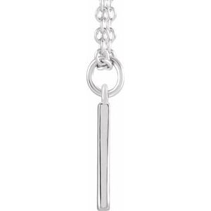14K White Gold 18 In Polished Initial Necklace