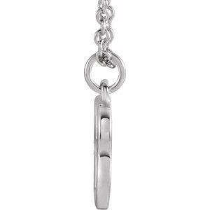 14K White Gold 18 In Polished Initial Necklace