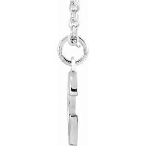 14K White Gold 18 In Polished Initial Necklace