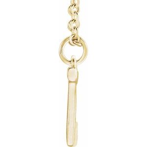 18K Yellow Gold Gold-Plated Sterling Silver Initial 18 In Polished Initial Necklace