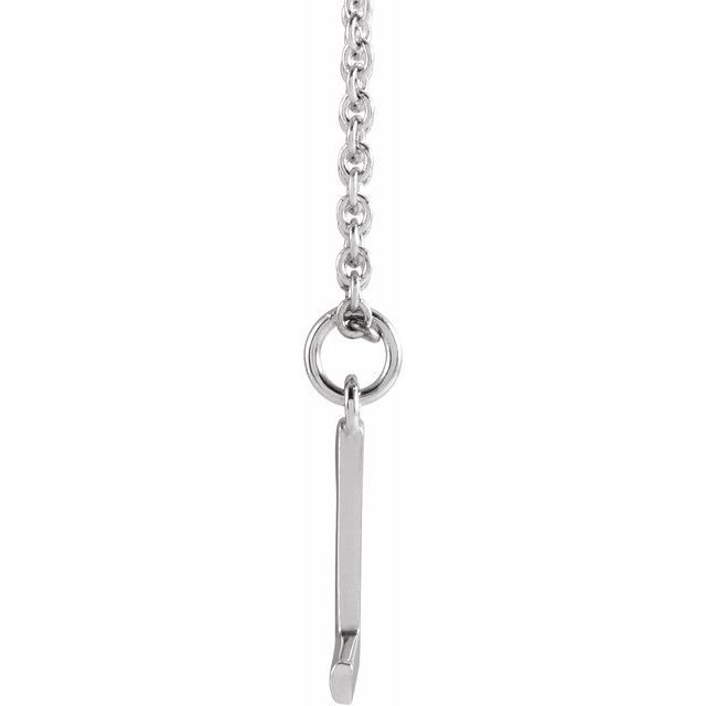 14K Yellow Or White Gold Or Sterling Silver 16 In Polished Initial Necklace
