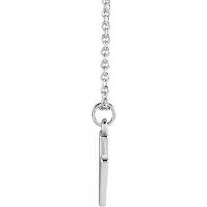 Sterling Silver 18 In Polished Initial Necklace