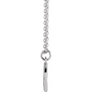 14K White Gold 18 In Polished Initial Necklace
