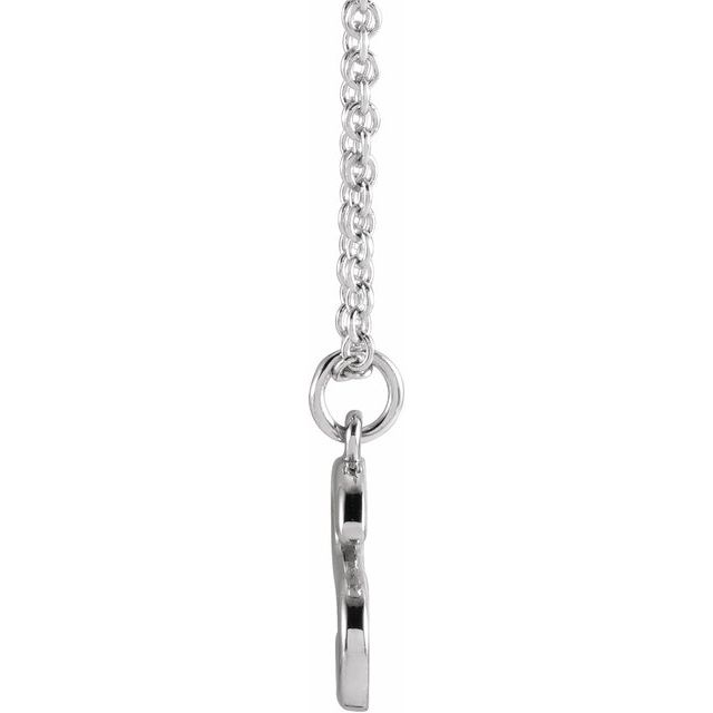 14K Yellow Or White Gold Or Sterling Silver 16 In Polished Initial Necklace