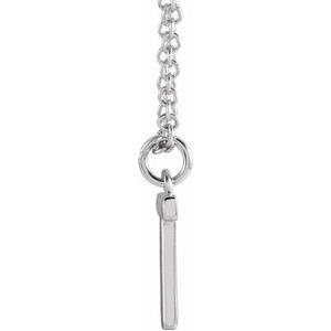 14K White Gold 18 In Polished Initial Necklace