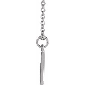 Sterling Silver 18 In Polished Initial Necklace
