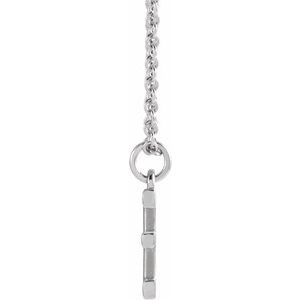 Sterling Silver 18 In Polished Initial Necklace
