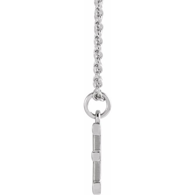 14K Yellow Or White Gold Or Sterling Silver 16 In Polished Initial Necklace