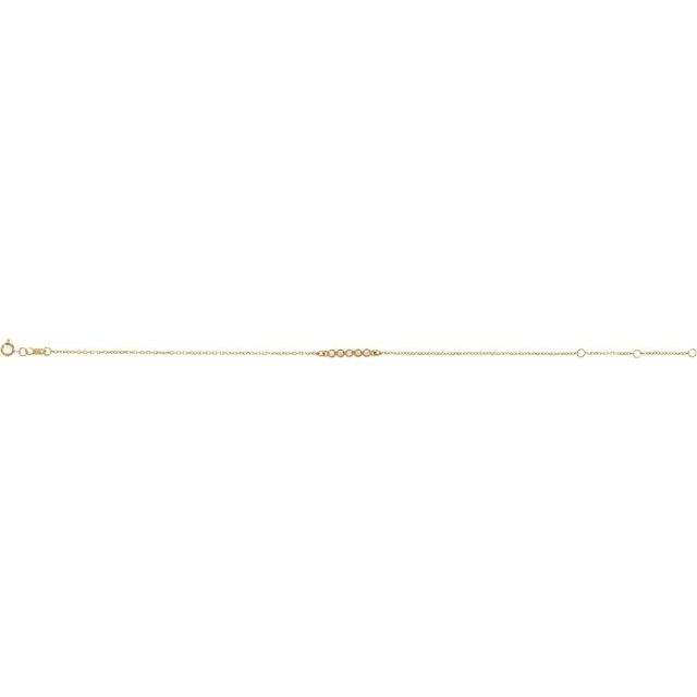 14K Yellow Gold Round 1.5 Mm 25.4 X 2.62 Mm 6 1/2-7 1/2 In I1, G-H Polished 1/8 Ctw Natural Diamond Bar Bracelet