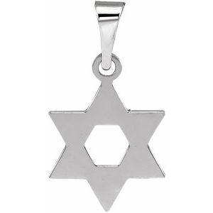 Sterling Silver 12 X 9 Mm Polished Star Of David Pendant