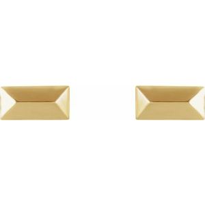 14K Yellow Gold 5.85 X 2.85 Mm Pair Friction Backs Polished Geometric Stud Earrings