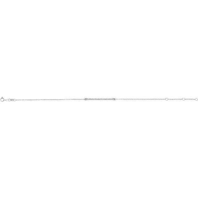 14K Yellow Or White Or Rose Gold Round 1.3 Mm 6 1/2-7 1/2 In I1, G-H Polished Natural Diamond Bar Bracelet