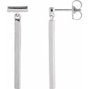 Sterling Silver Bar Dangle Earrings
