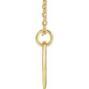 18K Yellow or Rose Gold-Plated Sterling Silver 10 Mm 16-18 In Polished Initial Disc Necklace