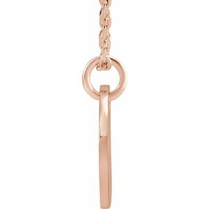 18K Yellow or Rose Gold-Plated Sterling Silver 10 Mm 16-18 In Polished Initial Disc Necklace