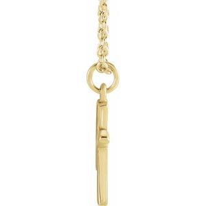 18K Yellow Gold Gold-Plated Sterling Silver Initial 18 In Polished Initial Necklace