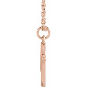 18K Rose Gold Gold-Plated Sterling Silver Initial 18 In Polished Initial Necklace