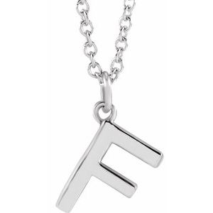 Sterling Silver 18 In Polished Initial Necklace