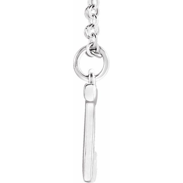 14K Yellow Or White Gold Or Sterling Silver 16 In Polished Initial Necklace