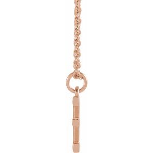 14K Rose Gold 9.5 X 6.7 Mm 18 In Polished Initial Necklace