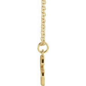 14K Yellow Gold 18 In Polished Initial Necklace