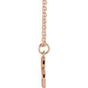 14K Rose Gold 16 In Polished Initial Necklace