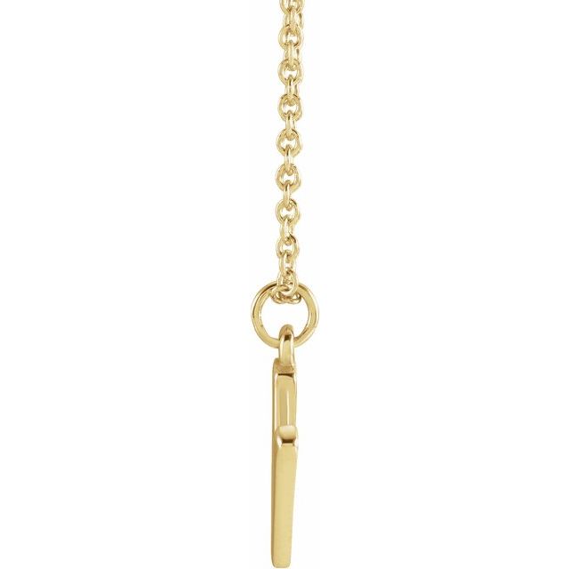 14K Yellow Or White Gold Or Sterling Silver 16 In Polished Initial Necklace