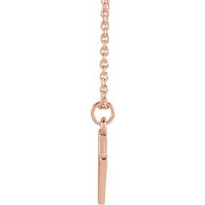 18K Rose Gold Gold-Plated Sterling Silver Initial 18 In Polished Initial Necklace