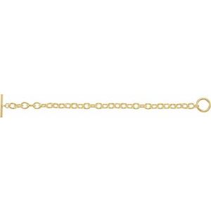 Sterling Silver Toggle Clasp Charm Cable Bracelet, Length: 8 In, Width: 7 Mm