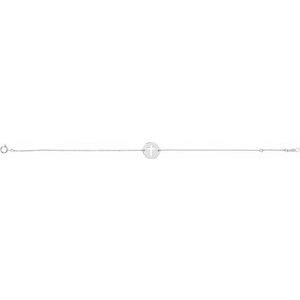 Sterling Silver Pierced Cross Disc Bracelet, Length: 8 In