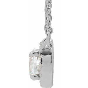 Platinum Round 4.5Mm G-H Si2-Si3 Natural White Sapphire And .05 Ctw Natural Diamond Necklace, Length: 16 In