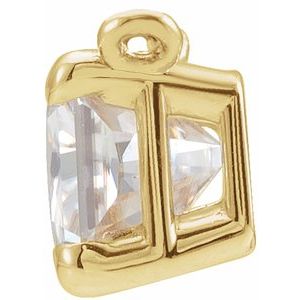 14K Yellow Gold Emerald 6.15 X 4.5Mm Ghi Si 3/4 Ctw Lab Grown Diamond Claw-Prong Necklace Center