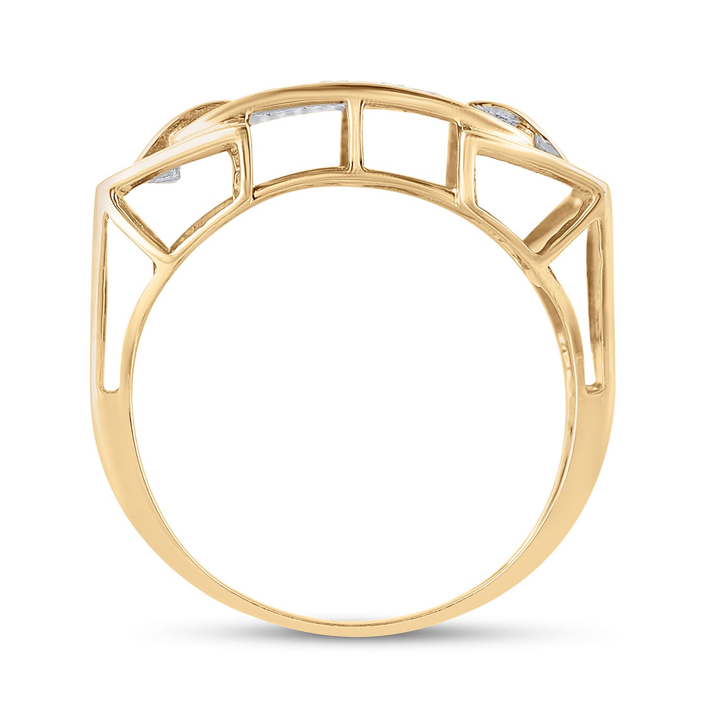 10K Yellow Gold Mens Round Diamond Cluster Ring 5/8 Cttw, Mens Size: 7-13