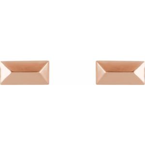 14K Rose Gold 5.85 X 2.85 Mm Pair Friction Backs Included Polished Geometric Stud Earrings