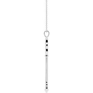 Sterling Silver 47.5 X 14.5 Mm 16-18 In Polished The Mothers Key Necklace