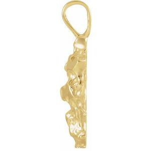 10K Yellow Gold 18 X 9 Mm Polished Nugget Pendant
