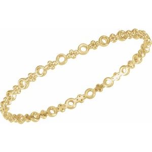 14K Yellow Gold 7 In Polished Bangle Bracelet