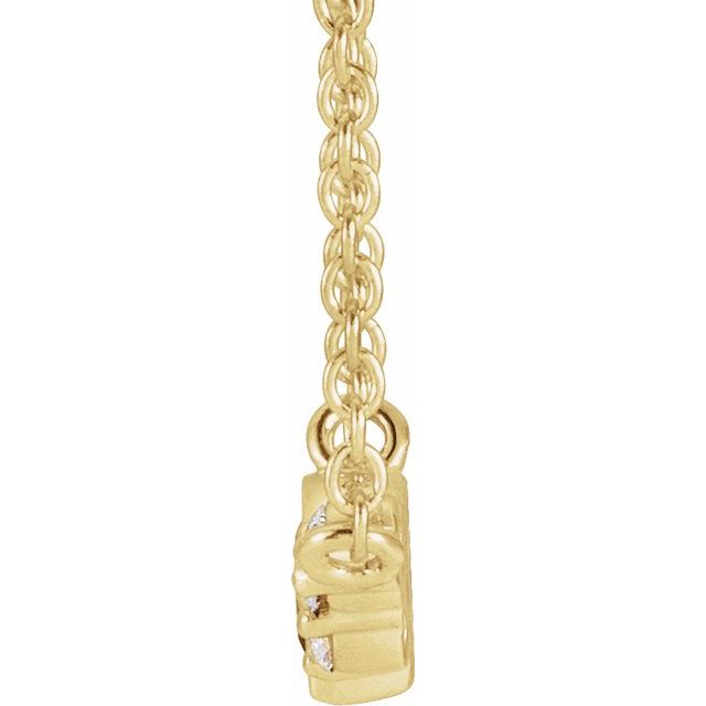 14K Yellow Gold Marquise 4 X 2Mm I1, G-H 16 In Polished Natural Amethyst And .03 Ctw Natural Diamond Necklace