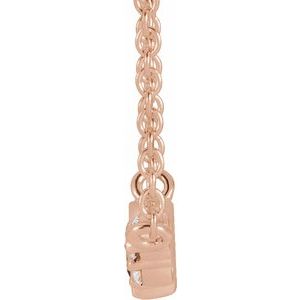 14K Rose Gold Marquise 4 X 2Mm G-H I1 Natural Pink Tourmaline And .03 Ctw Natural Diamond Necklace, Length: 16 In