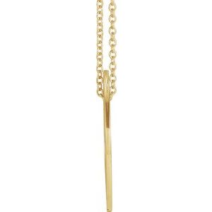 14K Yellow Gold Custom Message 20 Mm 16-18 In Polished Engravable Pierced Circle Necklace