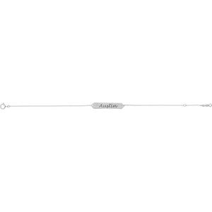 14K White Gold 33 X 6 Mm 7-8 In Polished 7-8 Inch Geometric Bracelet