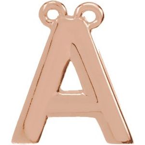 14K Yellow Or White Or Rose Gold Initial Polished Necklace Center