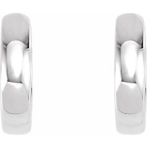 14K Yellow Or Rose Gold Or Sterling Silver Or Platinum Pair Hinged Polished Earrings, Length: 10 Mm, Thickness: 2.34 Mm