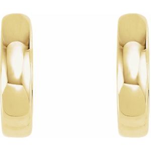 14K Yellow Or Rose Gold Or Sterling Silver Or Platinum Pair Hinged Polished Earrings, Length: 10 Mm, Thickness: 2.34 Mm