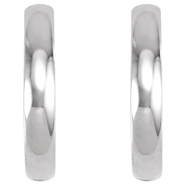14K Yellow Or White Gold Or Sterling Silver Or Platinum Pair Hinged Polished Huggie Hoop Earrings